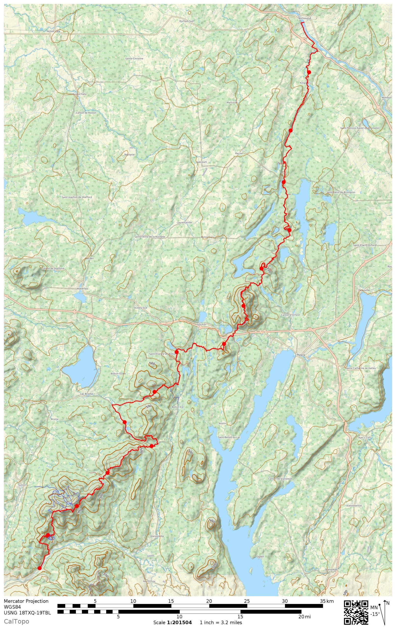 Les Sentiers de l'Estrie 150 km Sentiers Québec Aventures